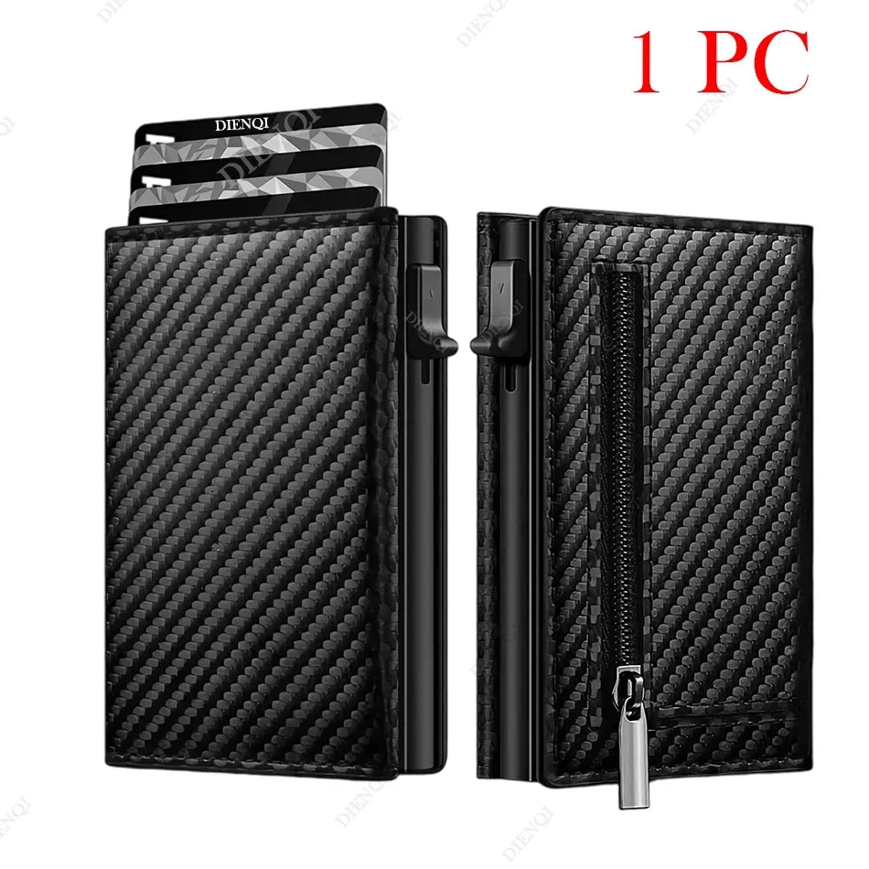 Carbon Fiber RFID Card Holder — Slim ID & Bank Card Wallet