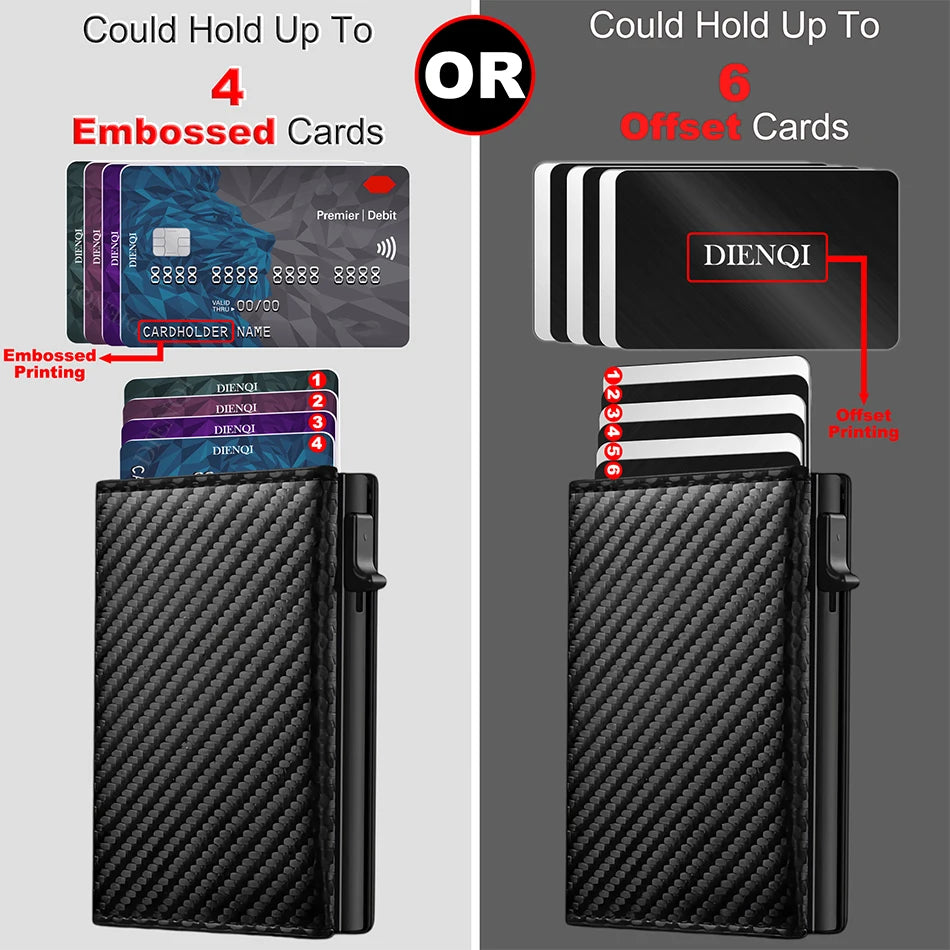 Carbon Fiber RFID Card Holder — Slim ID & Bank Card Wallet