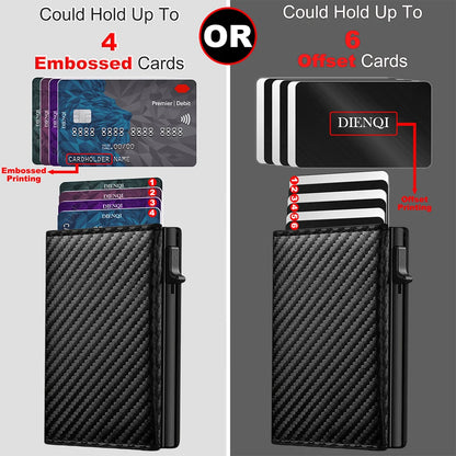 Carbon Fiber RFID Card Holder — Slim ID & Bank Card Wallet