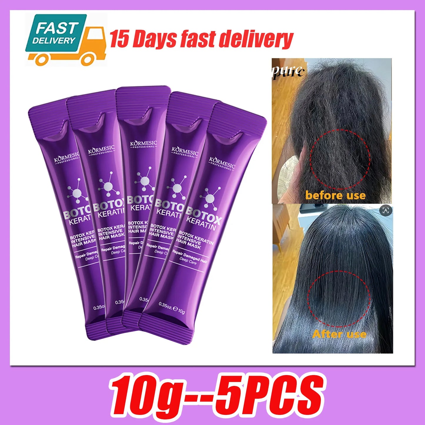 5-Second Keratin Repair Hair Mask — Deep Moisture Treatment