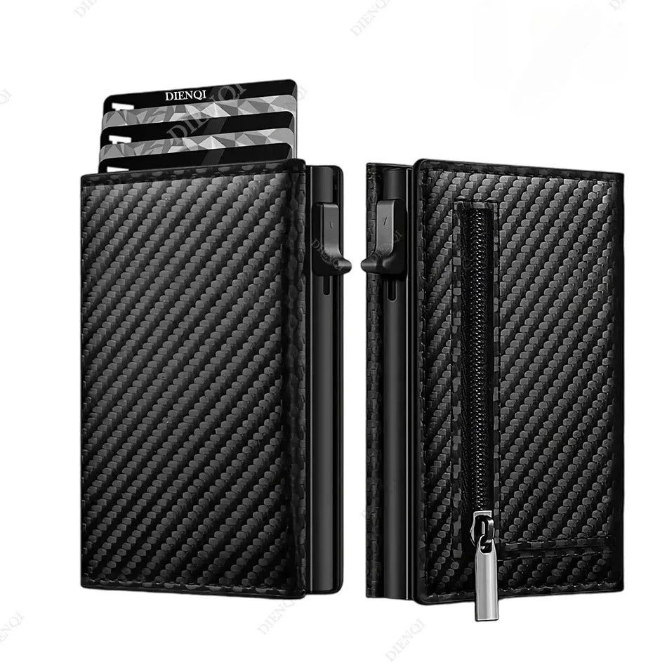 Carbon Fiber RFID Card Holder — Slim ID & Bank Card Wallet