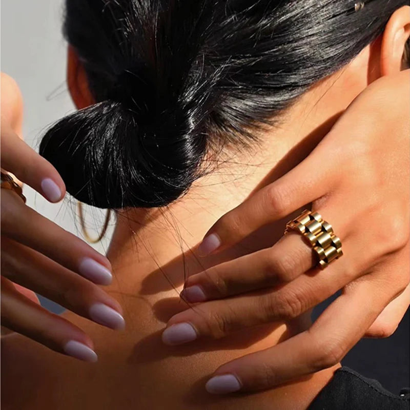 Chunky Gold Chain Ring — PVD Plated Stainless Steel
