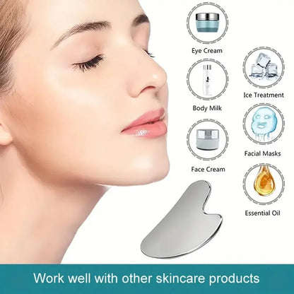 Stainless Steel Gua Sha — Cooling Face & Eye Tool