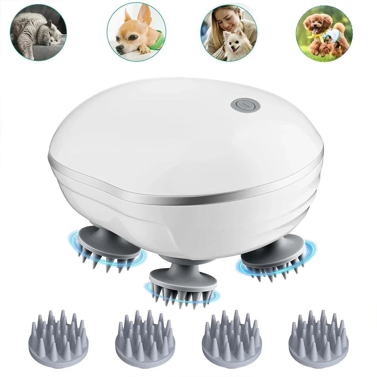 Electric Scalp Massager with Red Light — Adjustable Speed