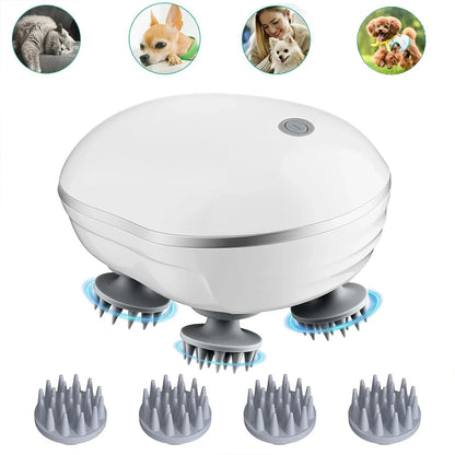 Electric Scalp Massager with Red Light — Adjustable Speed