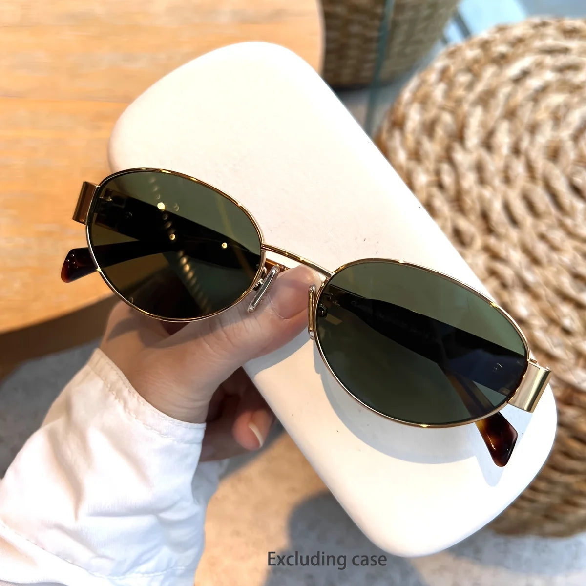 Oval Metal Frame Sunglasses — Slim Classic Shades