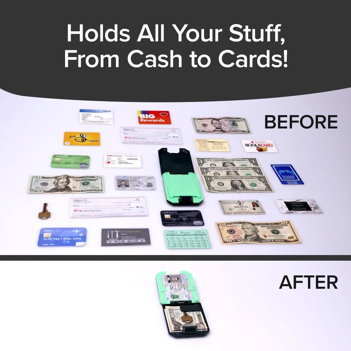 Slim RFID Wallet with Removable Money Clip — Card Holder