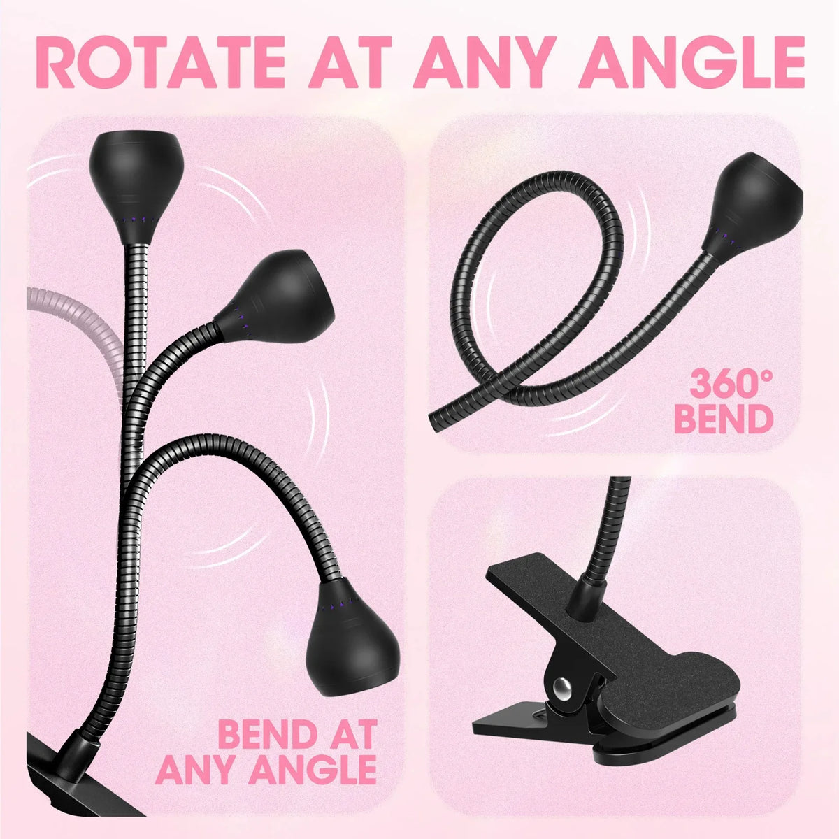 Clip-On USB Nail Lamp — Mini 395nm UV Dryer