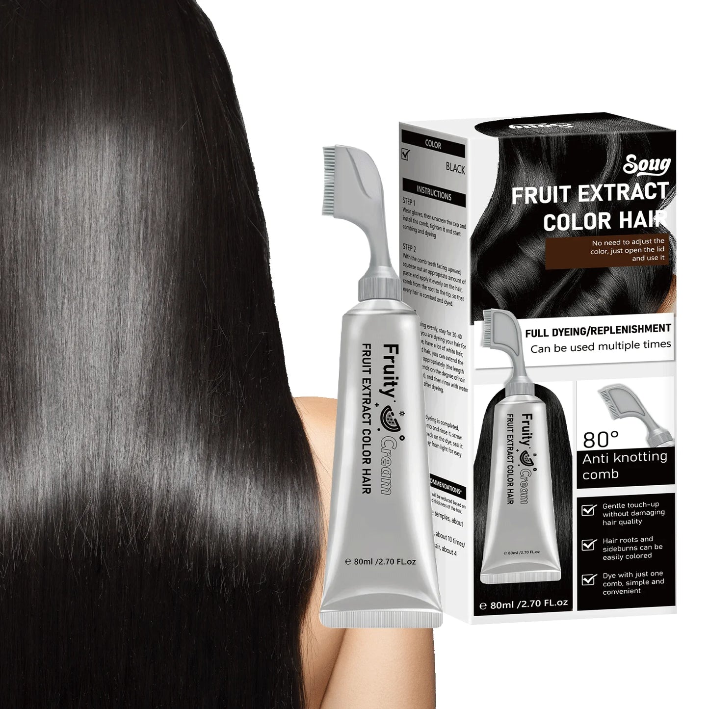 NatureTint™ Hair Dye Comb 🌿✨ — Cover Grays with Ease