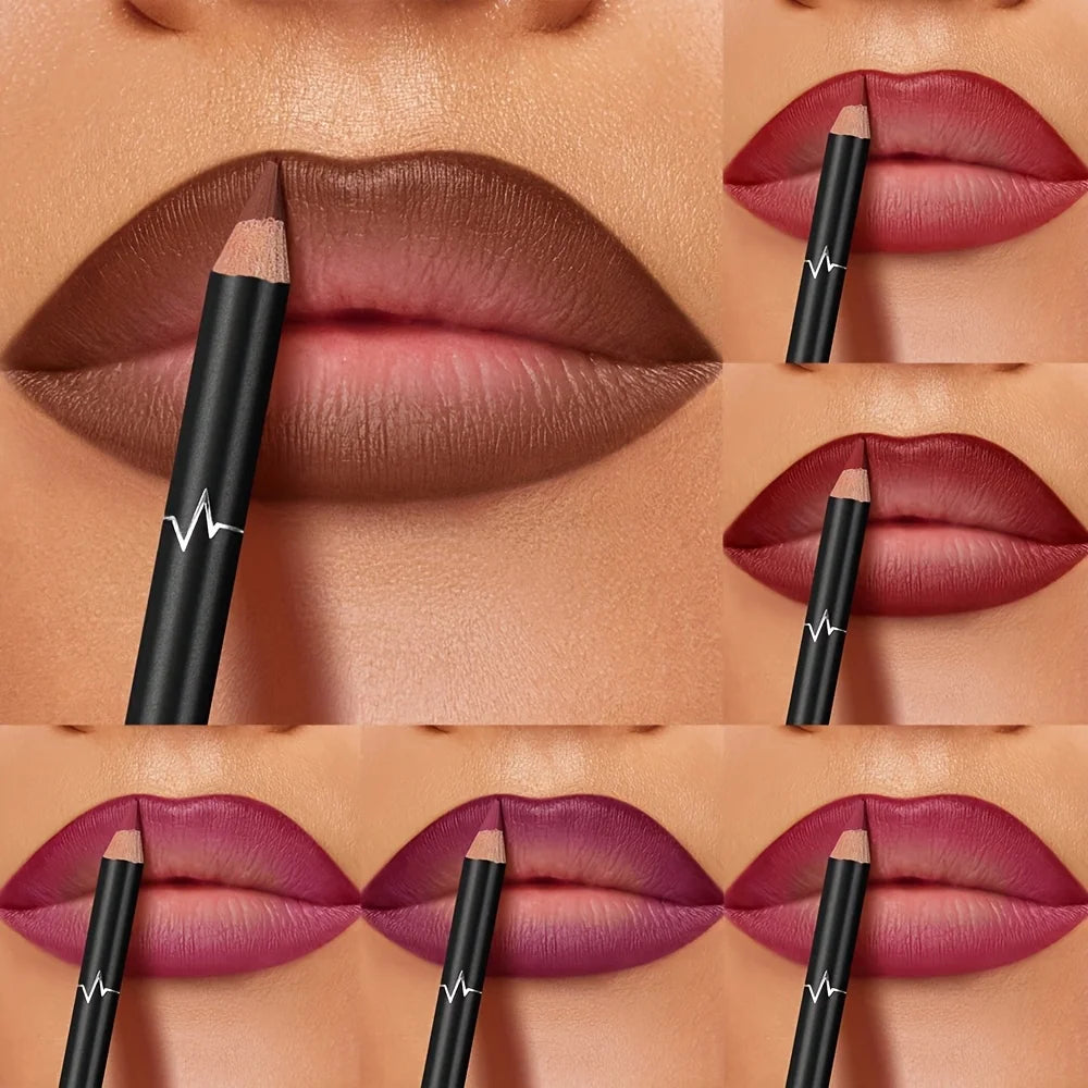 Waterproof Matte Lip Liner Set — 6 Long-Wear Shades