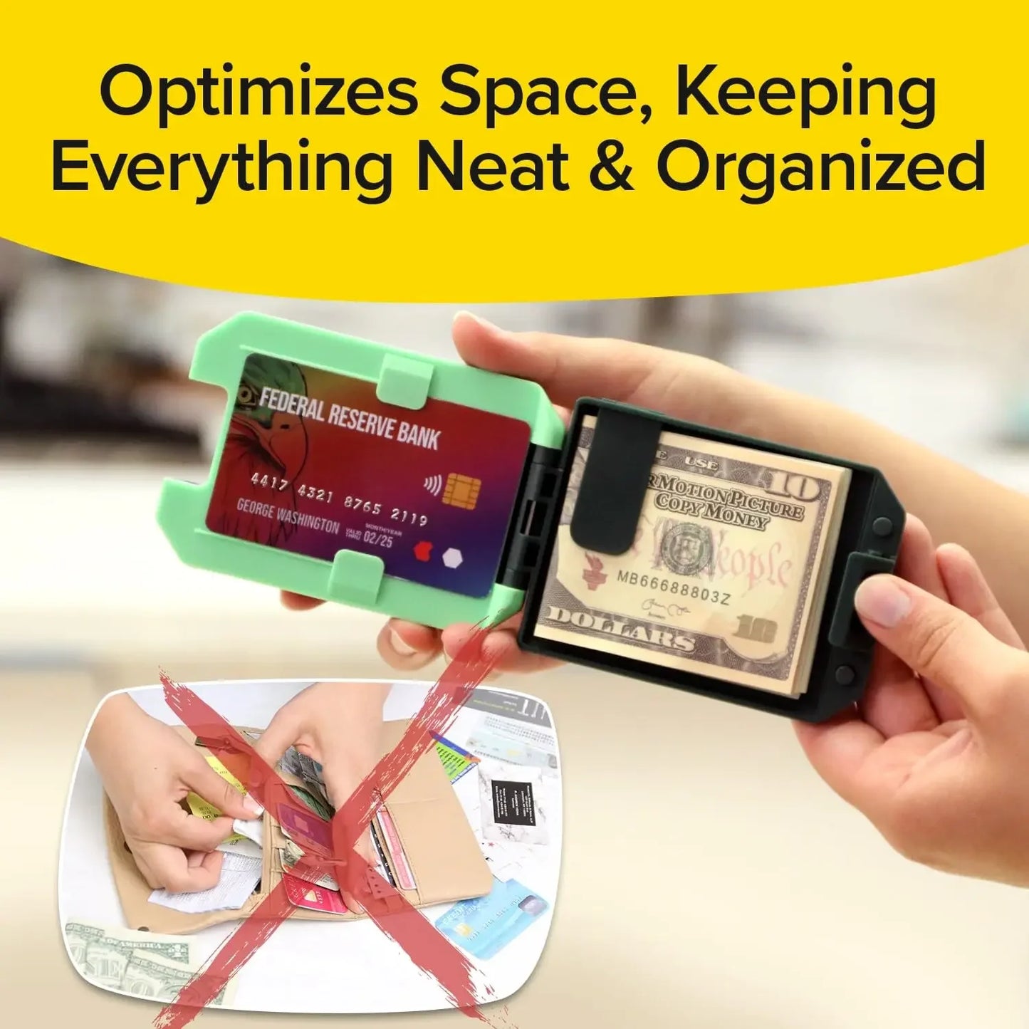 Slim RFID Wallet with Removable Money Clip — Card Holder
