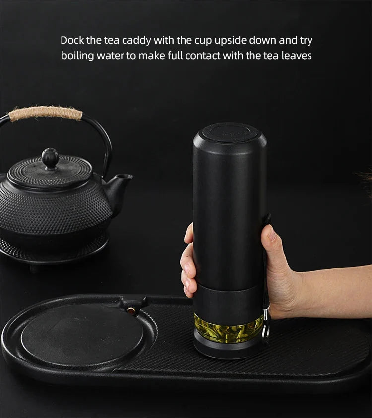 500ml Tea Infuser Thermos – Stainless Steel Insulated Travel Mug with Handle, Leakproof Flask for Gift
