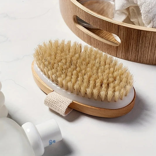 Natural Bristle Body Brush — Wet & Dry Spa Brush