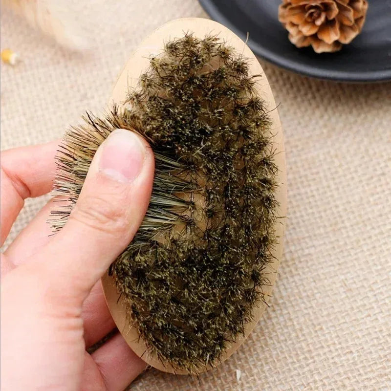 Beard Grooming Kit — Boar Bristle Brush, Comb & Gift Bag