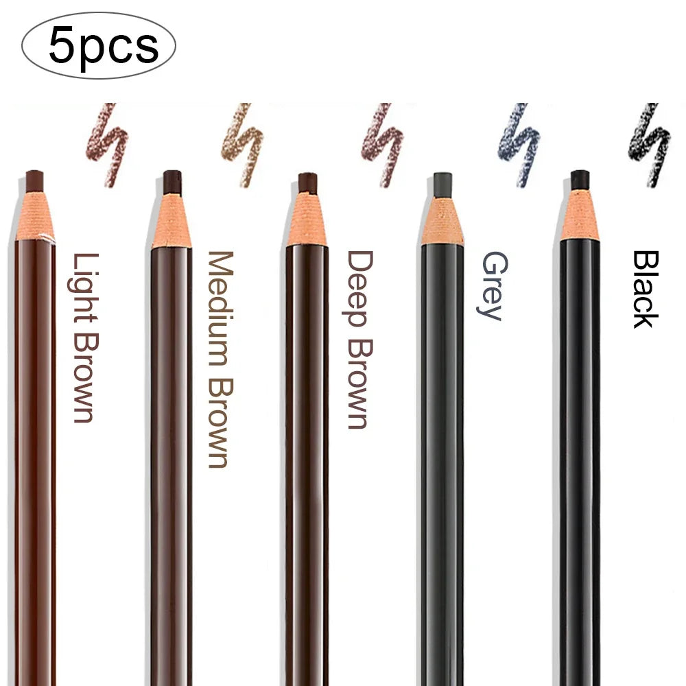 Microblading Brow Pencil 5pc — Waterproof Hair-Stroke Tint