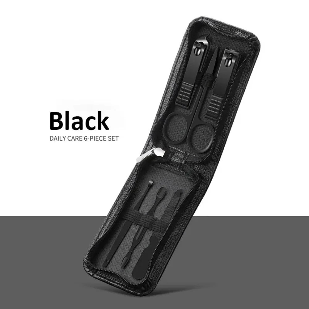 6-Piece Travel Manicure Set with Nail Scissors & Clippers