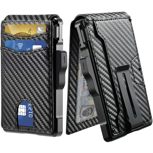 Pop-Up RFID Wallet — 9-13 Cards, Money Clip & ID Window