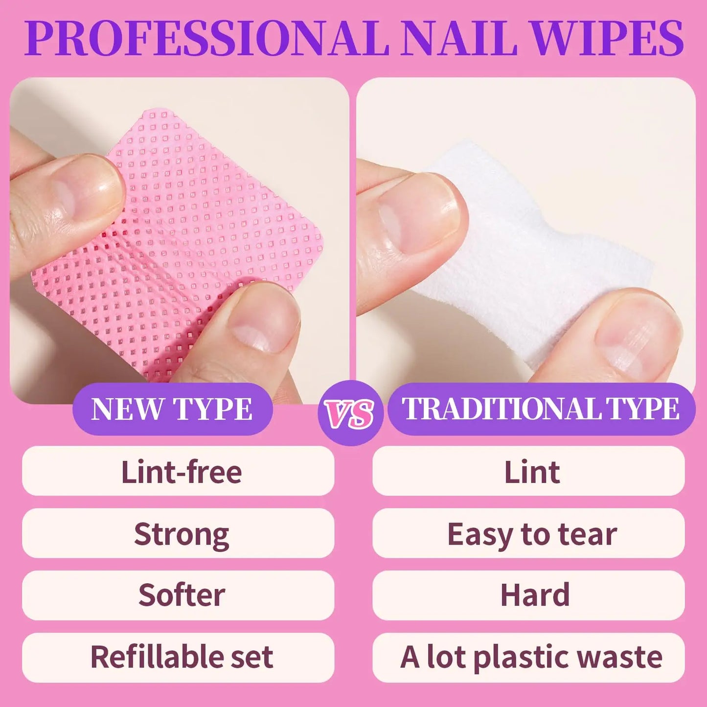 Lint-Free Nail & Lash Wipes — 200 Pack