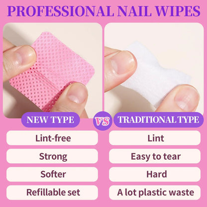 Lint-Free Nail & Lash Wipes — 200 Pack