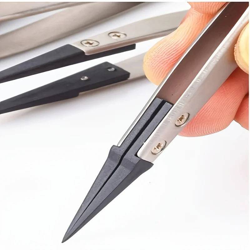 ESD Precision Tweezers — Anti-Static Stainless Steel