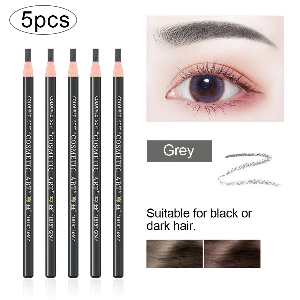 Microblading Brow Pencil 5pc — Waterproof Hair-Stroke Tint