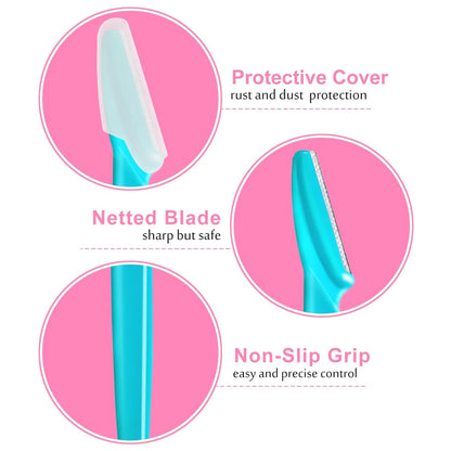 Facial Razor & Eyebrow Trimmer Set — Dermaplaning Blades