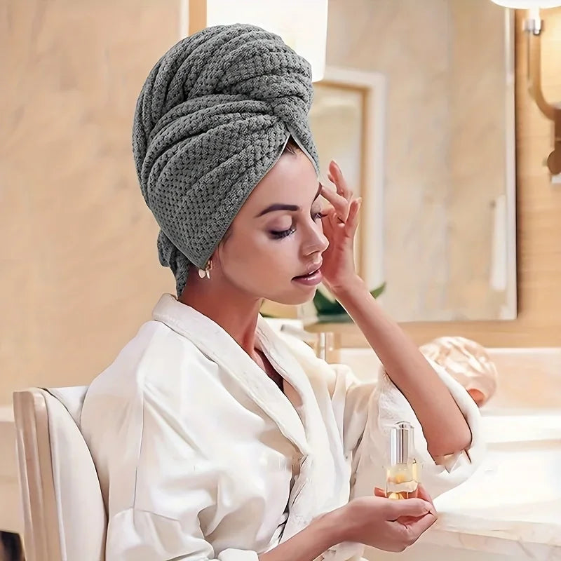 Microfiber Hair Towel Wrap — Quick-Dry Turban