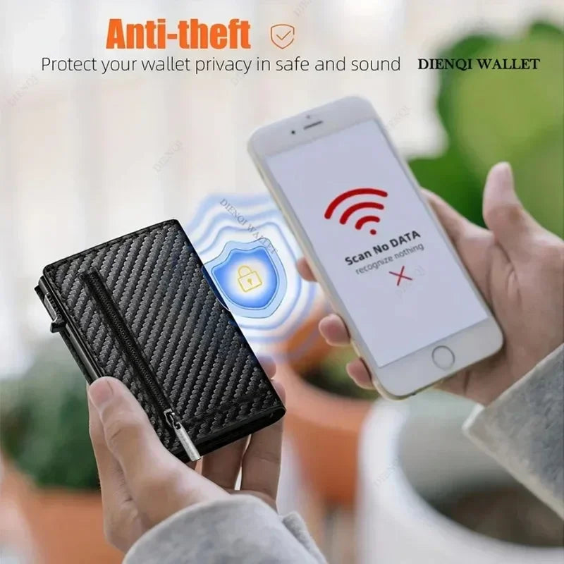 Carbon Fiber RFID Card Holder — Slim ID & Bank Card Wallet