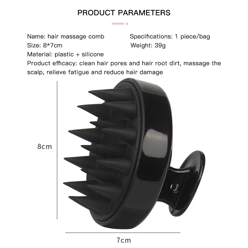 Silicone Scalp Massage Brush — Shampoo & Hair Wash Comb