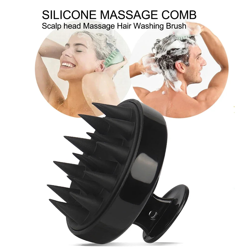 Silicone Scalp Massage Brush — Shampoo & Hair Wash Comb