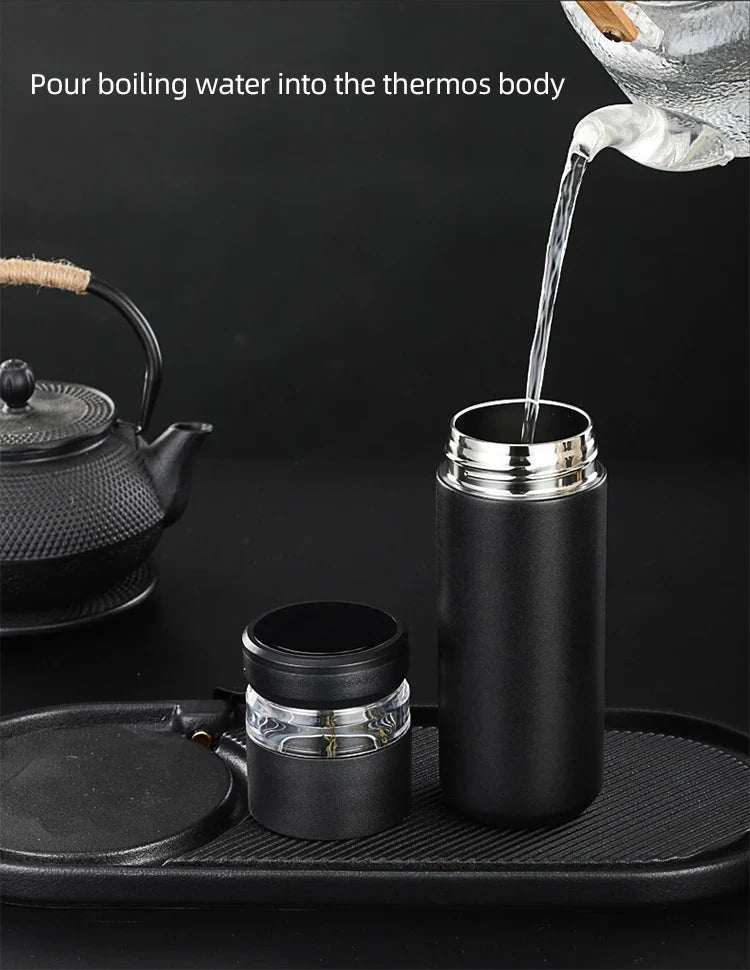 500ml Tea Infuser Thermos – Stainless Steel Insulated Travel Mug with Handle, Leakproof Flask for Gift