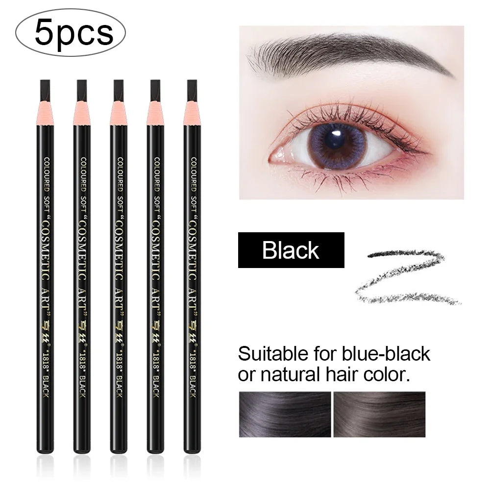Microblading Brow Pencil 5pc — Waterproof Hair-Stroke Tint