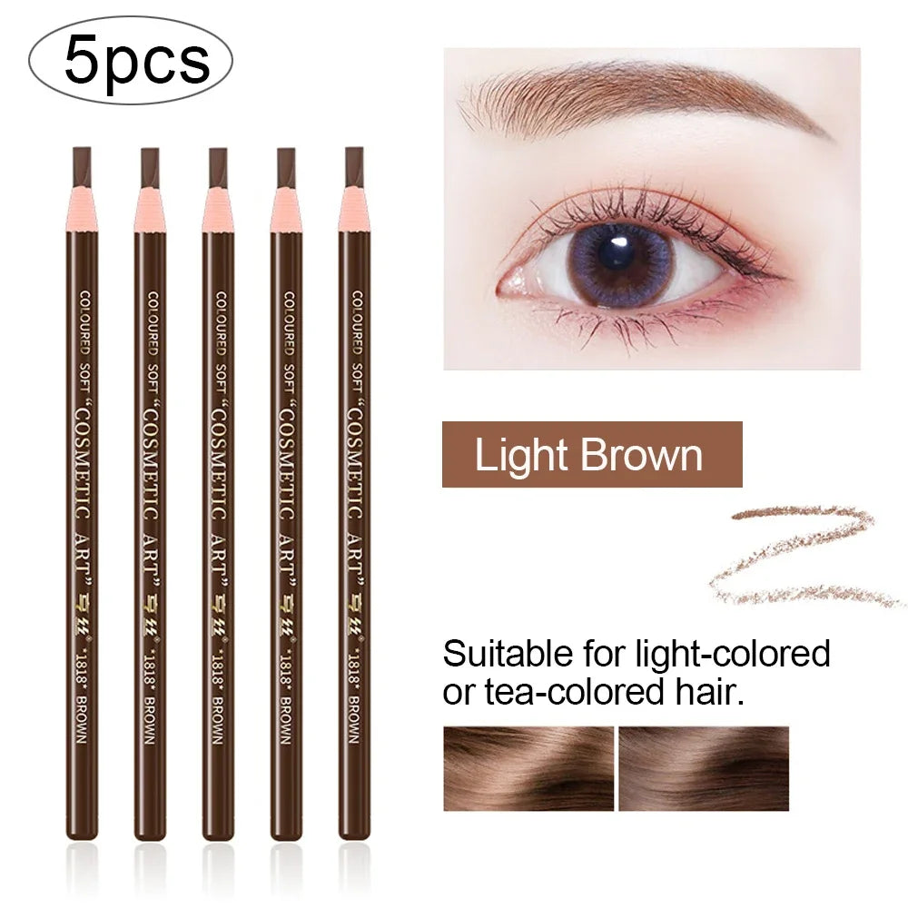 Microblading Brow Pencil 5pc — Waterproof Hair-Stroke Tint