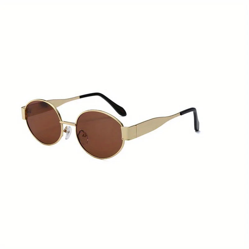 Oval Metal Frame Sunglasses — Slim Classic Shades