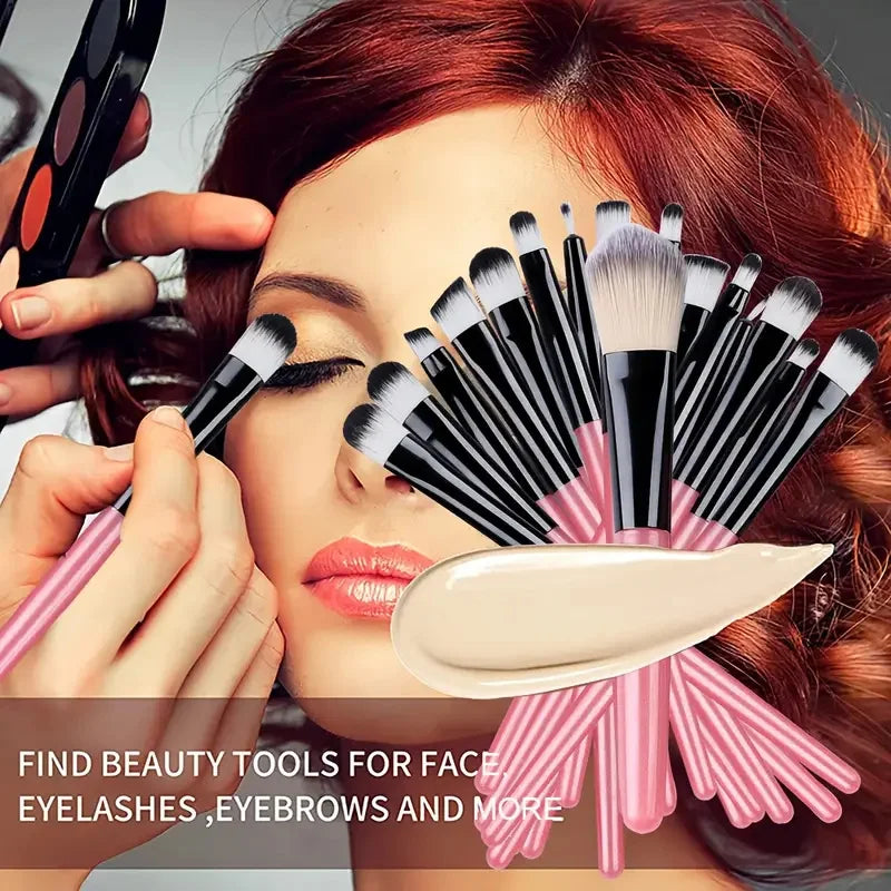 20-Piece Makeup Brush Set — Face, Eye & Blending Brushes