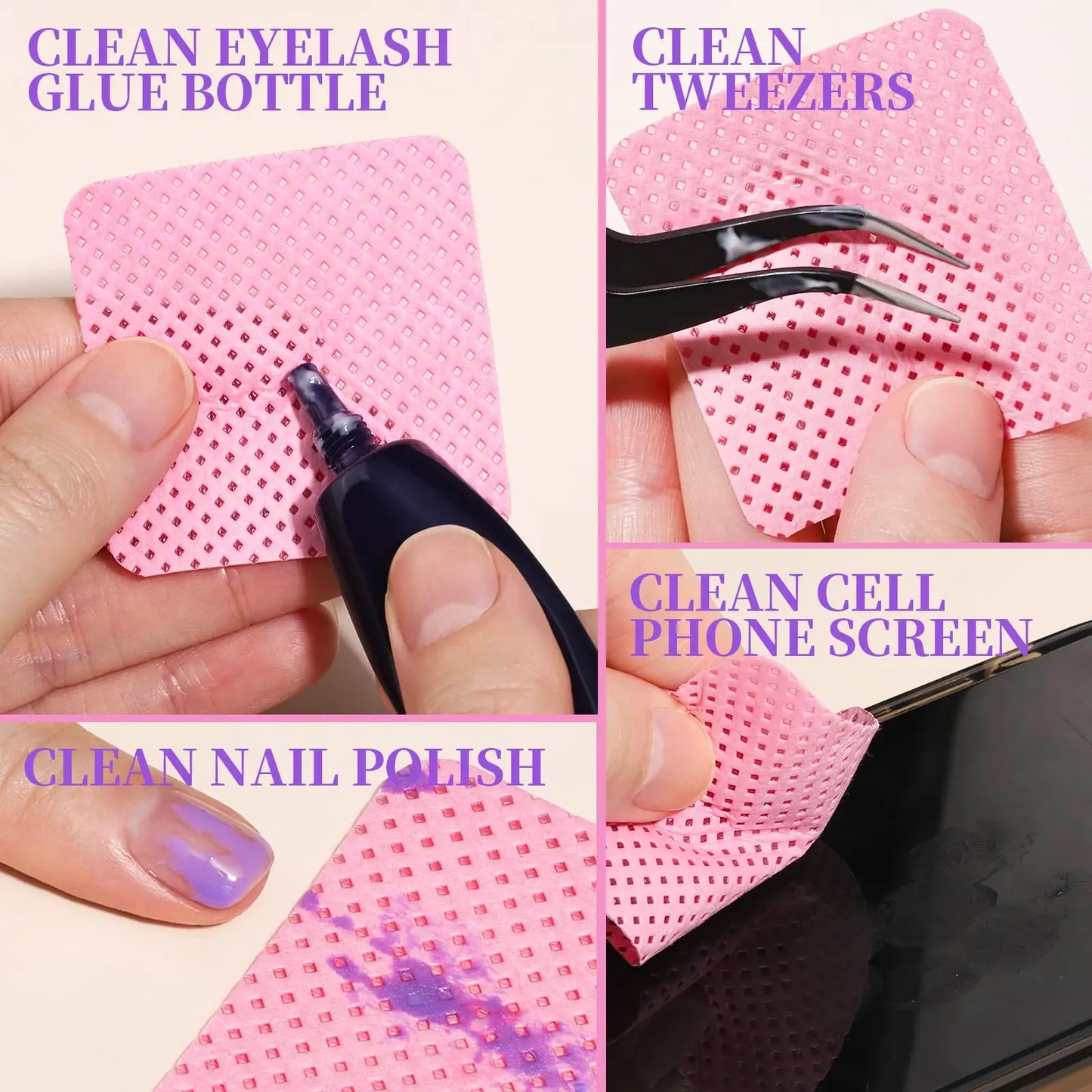 Lint-Free Nail & Lash Wipes — 200 Pack