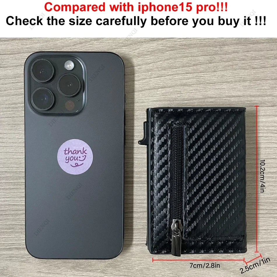 Carbon Fiber RFID Card Holder — Slim ID & Bank Card Wallet