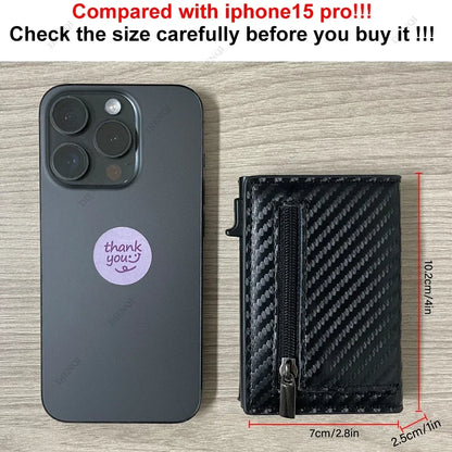 Carbon Fiber RFID Card Holder — Slim ID & Bank Card Wallet