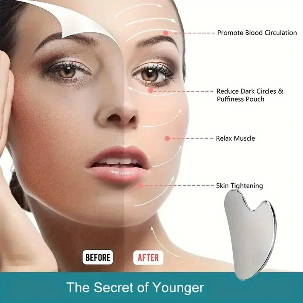 Stainless Steel Gua Sha — Cooling Face & Eye Tool