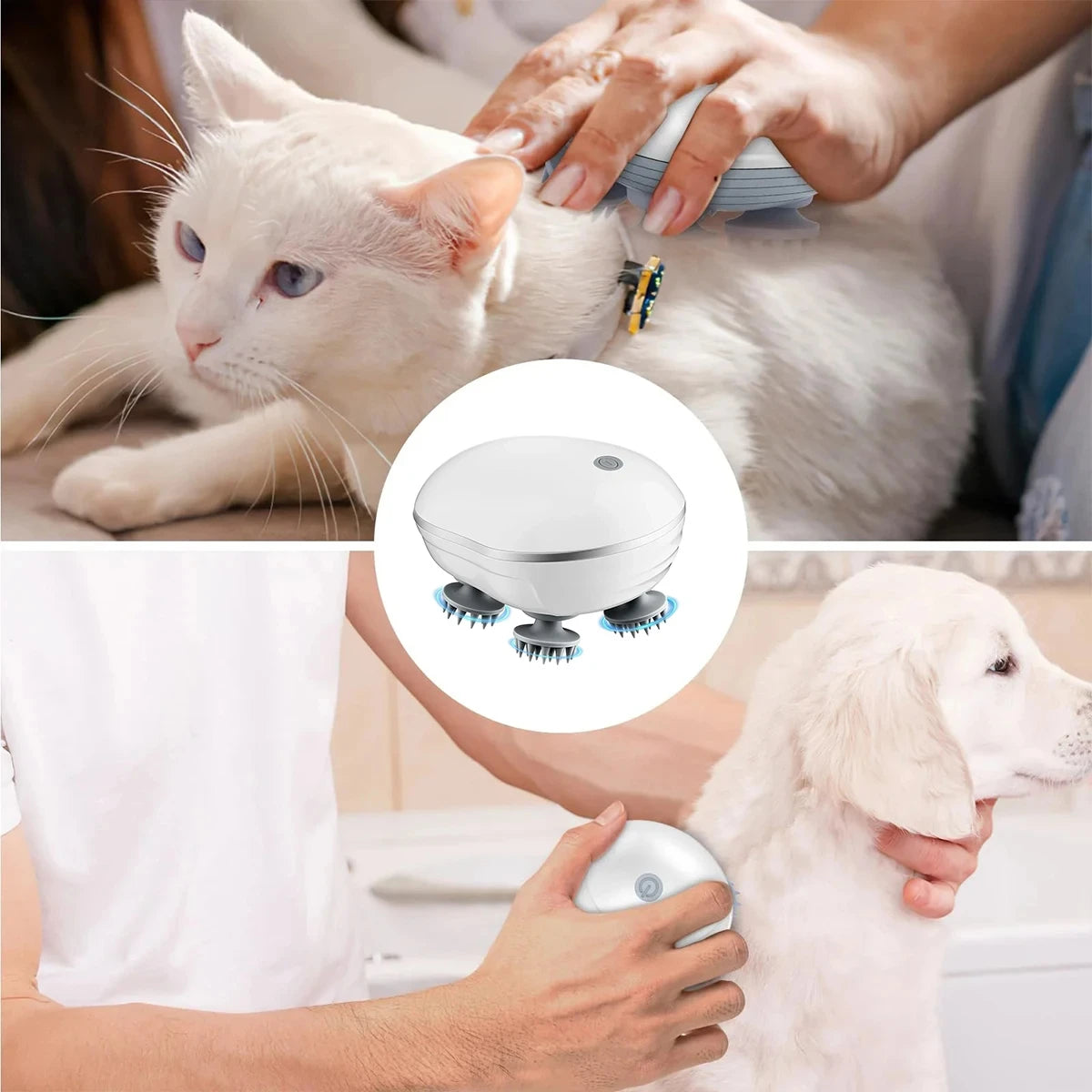 Electric Scalp Massager with Red Light — Adjustable Speed
