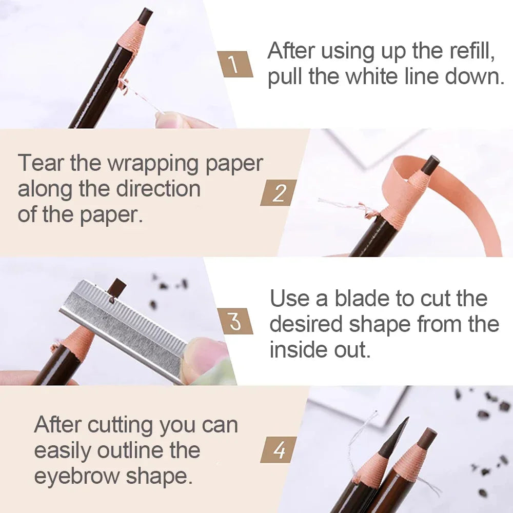 Microblading Brow Pencil 5pc — Waterproof Hair-Stroke Tint