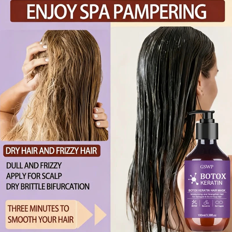 Keratin Repair Hair Mask 100ml / 200ml — Frizz & Split Ends