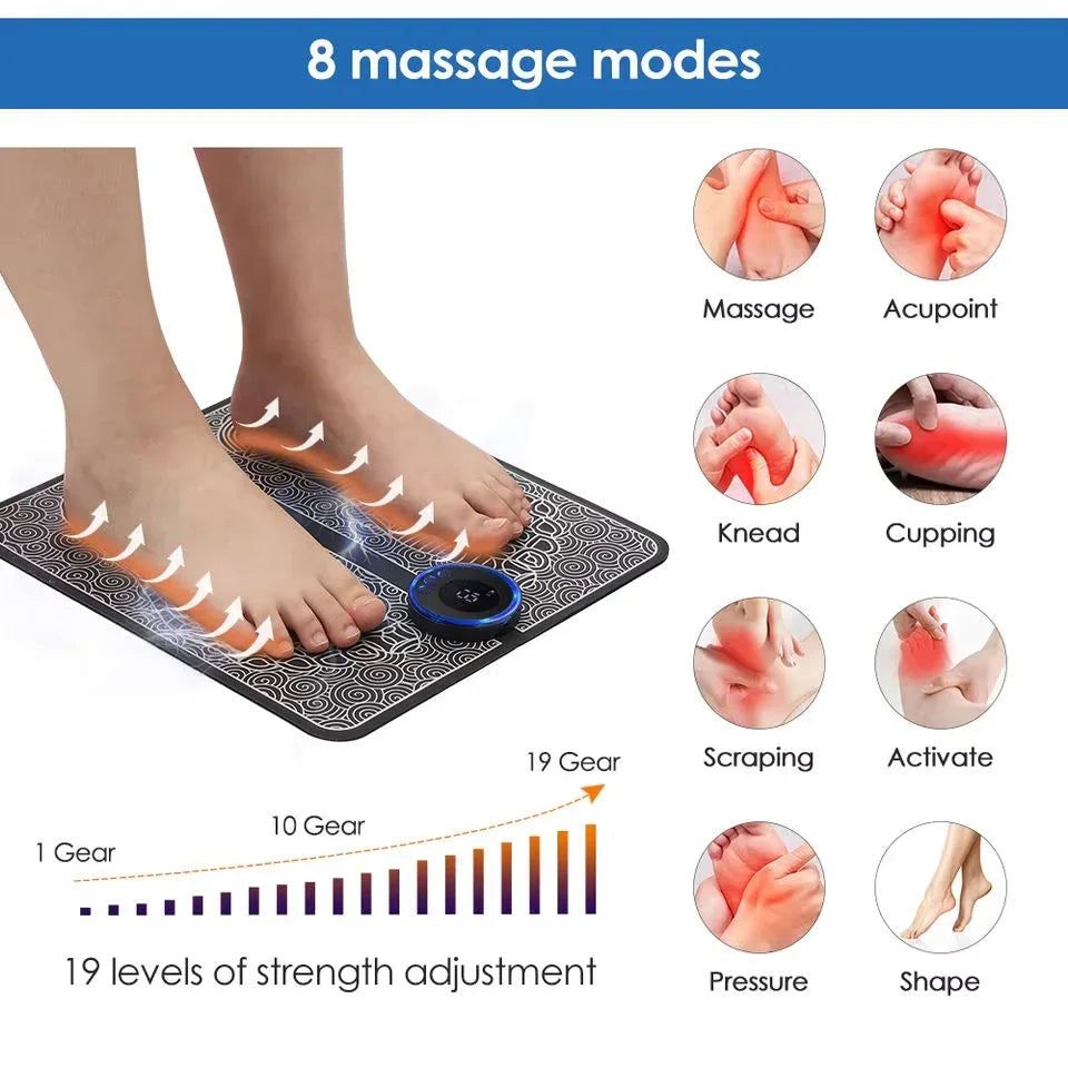 Electric Foot Massager Pad — Deep Muscle Relief Mat