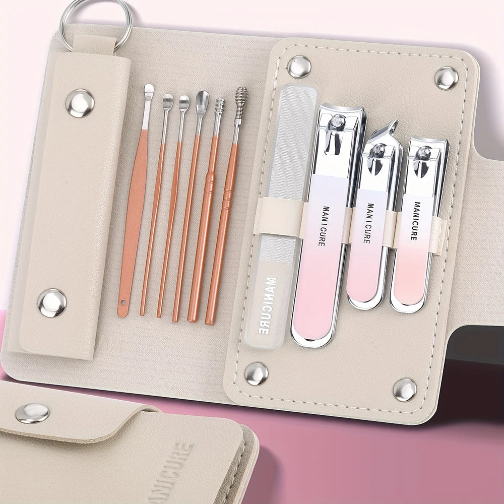 6-Piece Travel Manicure Set with Nail Scissors & Clippers