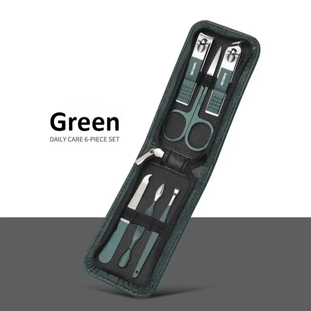 6-Piece Travel Manicure Set with Nail Scissors & Clippers