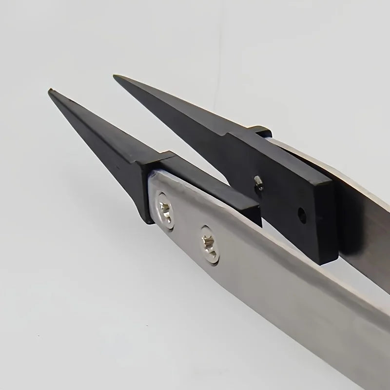 ESD Precision Tweezers — Anti-Static Stainless Steel