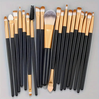 20-Piece Makeup Brush Set — Face, Eye & Blending Brushes
