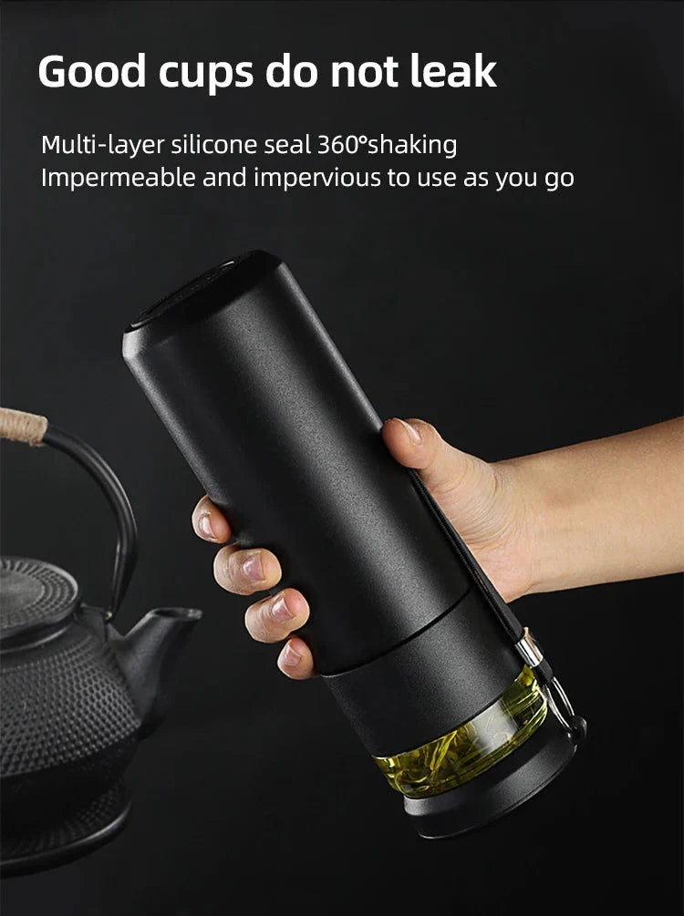 500ml Tea Infuser Thermos – Stainless Steel Insulated Travel Mug with Handle, Leakproof Flask for Gift