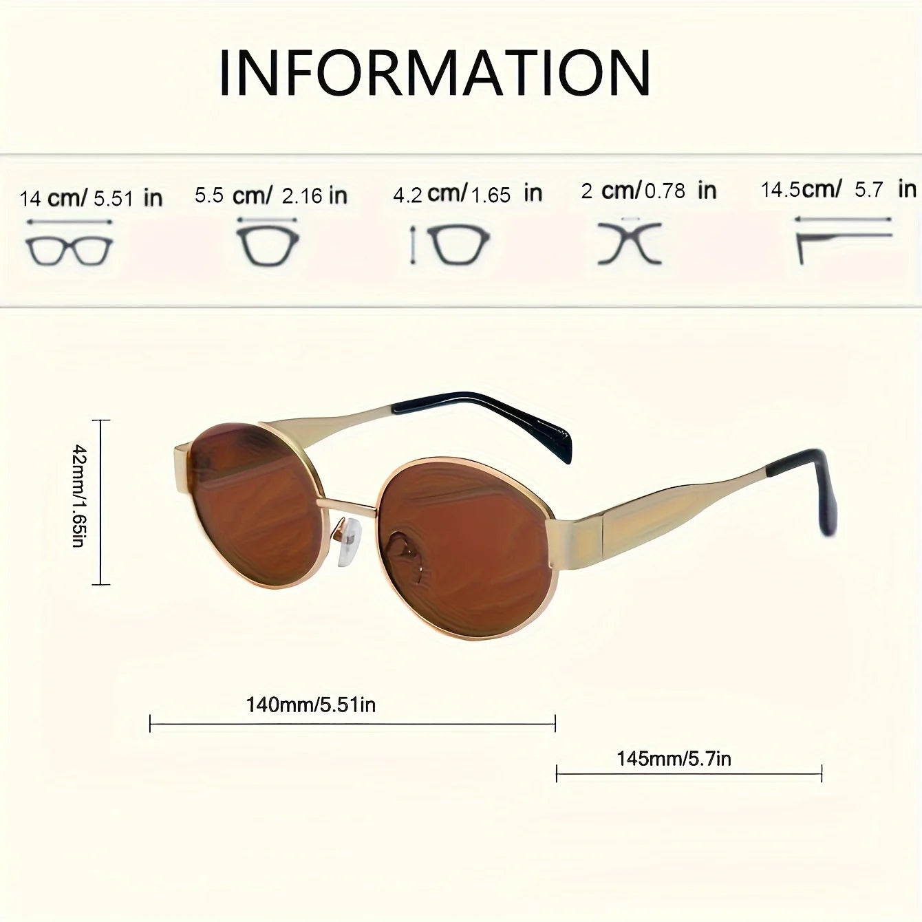 Oval Metal Frame Sunglasses — Slim Classic Shades